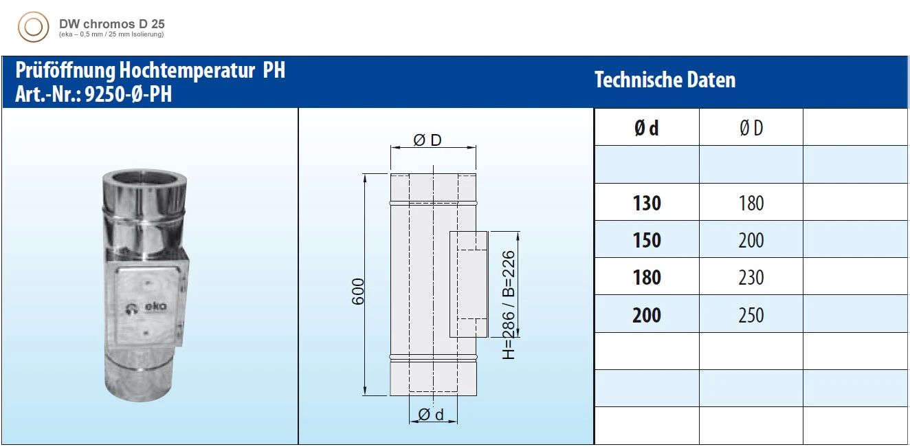 Edelstahlschornstein 8,0 M Doppelwandig - Eka Chromos D 25 14 Edelstahlschornstein 8,0 M Doppelwandig - Eka Chromos D 25 – Bild 12