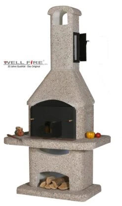 Grillkamin Wellifre NOVA QUATTRO 4 In 1 Braun, Mit Betonhaube
