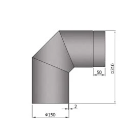 Rauchrohrbogen Stahl 2x 45° Hellgrau -Brunner Verkäufe 15 251x1gr5m3ilusjs
