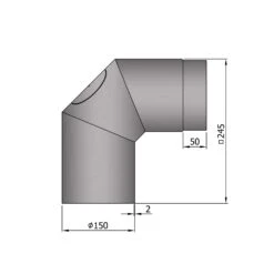 Rauchrohrbogen Stahl 2x 45° Hellgrau Mit Tür, Kurz -Brunner Verkäufe 15 255i9i0jdeffelum