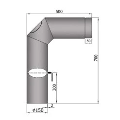 Anschlussrohr Stahl 2x 45° 700 X 500 Mm Hellgrau Mit Tür, Drosselklappe -Brunner Verkäufe 15 341y6bs6ljrb1ytp
