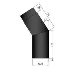 Rauchrohrbogen Stahl 22° Schwarz -Brunner Verkäufe 15c7f9950479d121d3330b37eb23ad4d