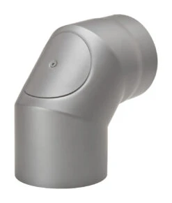 Rauchrohrbogen Stahl 2x 45° Hellgrau Mit Tür, Kurz -Brunner Verkäufe 1754 1