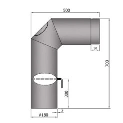Anschlussrohr Stahl 2x 45° 700 X 500 Mm Hellgrau Mit Tür, Drosselklappe -Brunner Verkäufe 18 341w8tbu6plwdc6o