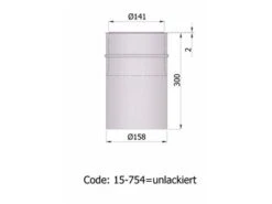 Wandfutter Doppelwandig Rauchrohr Stahl 300 Mm Ø 150 Mm Unlackiert, Lang -Brunner Verkäufe 1808 1