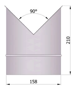 Eck-Doppelwandfutter Rauchrohr Stahl Innen-Eck Ø 150 Mm Unlackiert -Brunner Verkäufe 1812 1