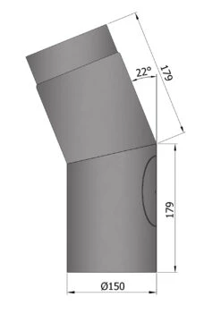 Rauchrohrbogen 22° Ø 150 Mm Schwarz Mit Tür -Brunner Verkäufe 1848 2
