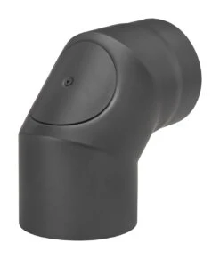 Rauchrohrbogen Stahl 2x 45° Schwarz Mit Tür, Kurz -Brunner Verkäufe 1858 1