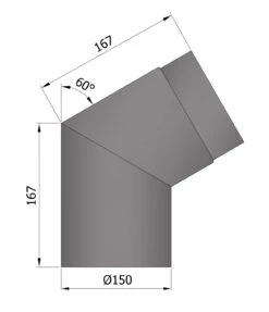 Rauchrohrbogen Stahl 60° Ø 150 Mm Schwarz -Brunner Verkäufe 1860 1