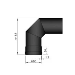 Pellet-Ofenrohrbogen Stahl 90° Schwarz -Brunner Verkäufe 19 250iops2f8ldqxou