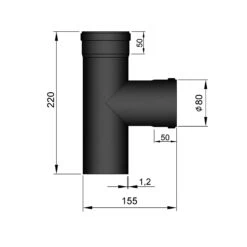 T-Stück Pellet-Ofenrohr Stahl 90° Schwarz, Steckende-Muffe 7 T-Stück Pellet-Ofenrohr Stahl 90° Schwarz, Steckende-Muffe -Brunner Verkäufe 19 2864bczvqojwvuob
