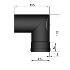 Pellet-Ofenrohrbogen Stahl 90° Schwarz, Mit Tür Auf Muffenseite -Brunner Verkäufe 19 290odcn8cekavy0r