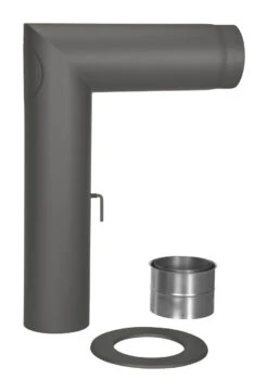 Rauchrohr Set Stahl 90° 700 X 500 Mm Ø 150 Mm Schwarz