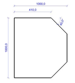Kamin Bodenplatte, 2 Mm Stahl, Sechseck 1000 X 1000 Mm, Schwarz