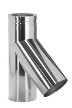 Feuerungsanschluss 45° Design Edelstahl Doppelwandig - Eka Cosmos D 25