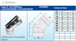 Schornstein Winkel 45° Doppelwandig Mit Prüföffnung Verkupfert - Eka Complex D 25 -Brunner Verkäufe 2334 4