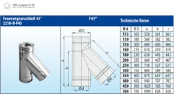Feuerungsanschluss 45° Edelstahl Doppelwandig - Eka Complex D 25 -Brunner Verkäufe 253 1