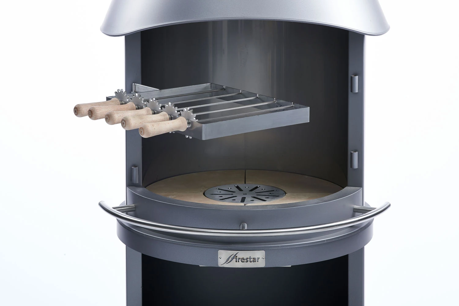 Grillspieß Edelstahl Mit Aufhängung Für Firestar Grillkamin 4 Grillspieß Edelstahl Mit Aufhängung Für Firestar Grillkamin – Bild 2