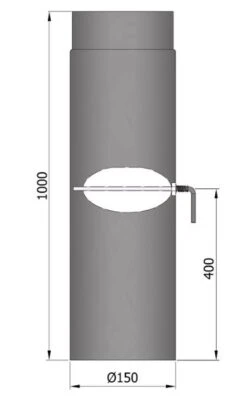 Rauchrohr Stahl 1000 Mm Schwarz Mit Drosselklappe -Brunner Verkäufe 3124 1