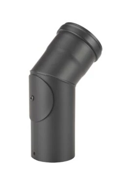 Pellet-Ofenrohrbogen Stahl 45° Schwarz Mit Putztür