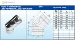 Schornstein Winkel 45° Doppelwandig Mit Prüföffnung - Eka Complex D 50 -Brunner Verkäufe 3907 4