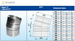 Schornstein Winkel 15° Doppelwandig Verkupfert - Eka Complex D 50 -Brunner Verkäufe 3911 1