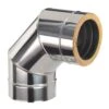Schornstein Winkel 90° Doppelwandig - Eka Chromos D 25 -Brunner Verkäufe 3923 0