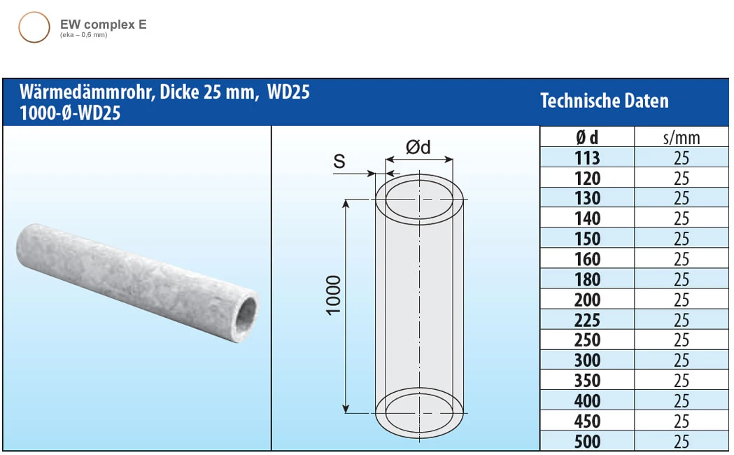 Wärmedämmrohr 1000 Mm Dämmstärke 25 Mm - Eka Complex E 4 Wärmedämmrohr 1000 Mm Dämmstärke 25 Mm - Eka Complex E – Bild 2