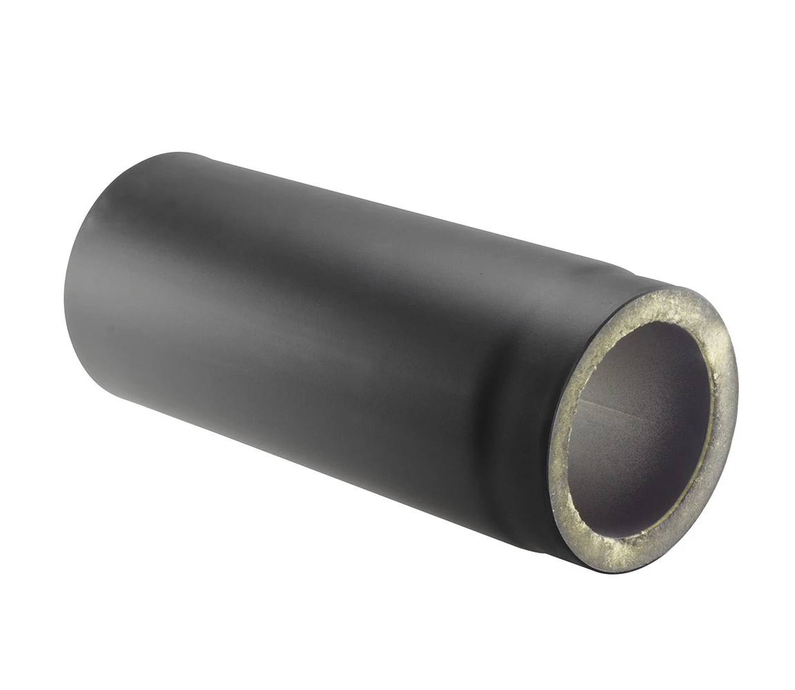 Rauchrohr Stahl Doppelwandig 750 Mm Ø 150 Mm Schwarz 3 Rauchrohr Stahl Doppelwandig 750 Mm Ø 150 Mm Schwarz