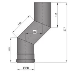 Versatzbogen Pelletrohr Stahl 80 Mm Ø 80 Mm Schwarz -Brunner Verkäufe 6753 2