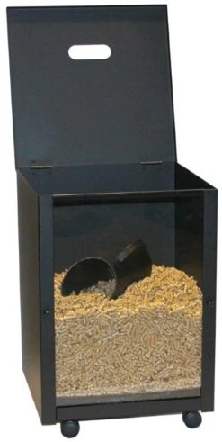 Pelletbox 30 Kg Eckig Lienbacher, Schwarz