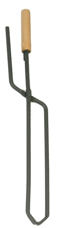 Kaminzange Stahl Mit Holzgriff Lienbacher, Anthrazit Beschichtet