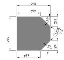Kamin Bodenplatte, 2 Mm Stahl, Sechseck 1000 X 1000 Mm, Hellgrau -Brunner Verkäufe 9e30aa9896f72bc604f68f1ee4020928