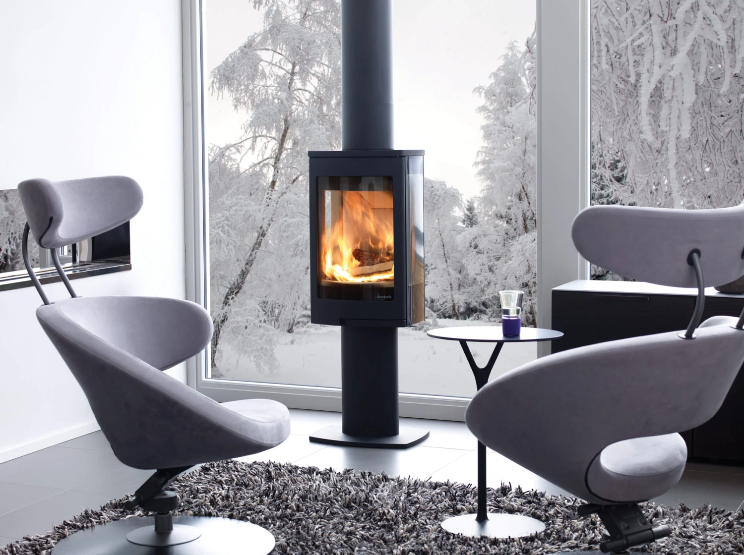 Kaminofen Nordpeis DUO 1 Schwarz, 5 KW 5 Kaminofen Nordpeis DUO 1 Schwarz, 5 KW – Bild 4