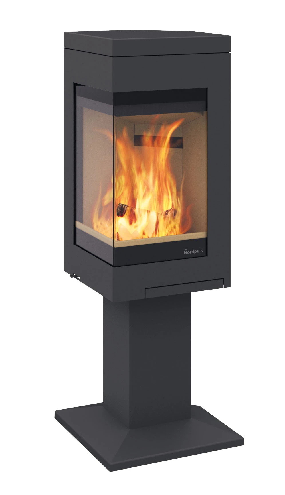 Kaminofen Nordpeis QUADRO 1 Schwarz, 6 KW 4 Kaminofen Nordpeis QUADRO 1 Schwarz, 6 KW – Bild 2