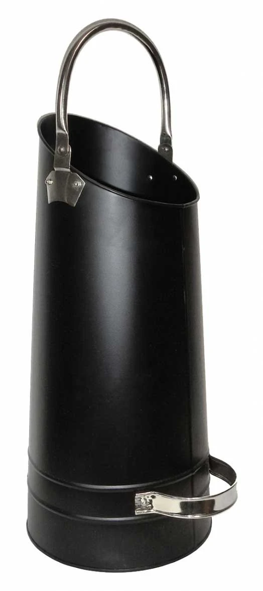 Pelleteimer Stahl Ø 25 X 60 Cm, Schwarz 4 Pelleteimer Stahl Ø 25 X 60 Cm, Schwarz – Bild 2