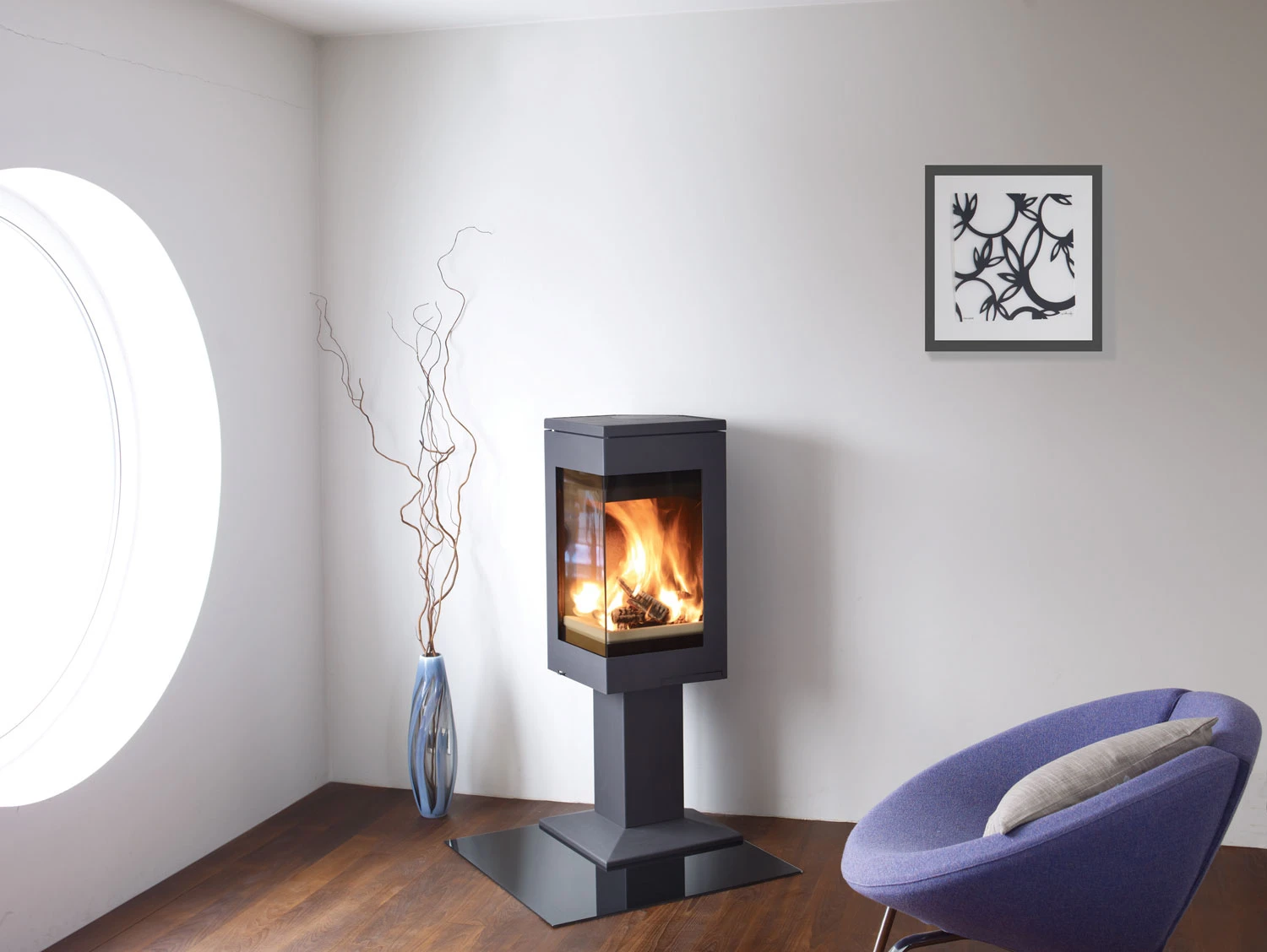 Kaminofen Nordpeis QUADRO 1 Schwarz, 6 KW 6 Kaminofen Nordpeis QUADRO 1 Schwarz, 6 KW – Bild 4