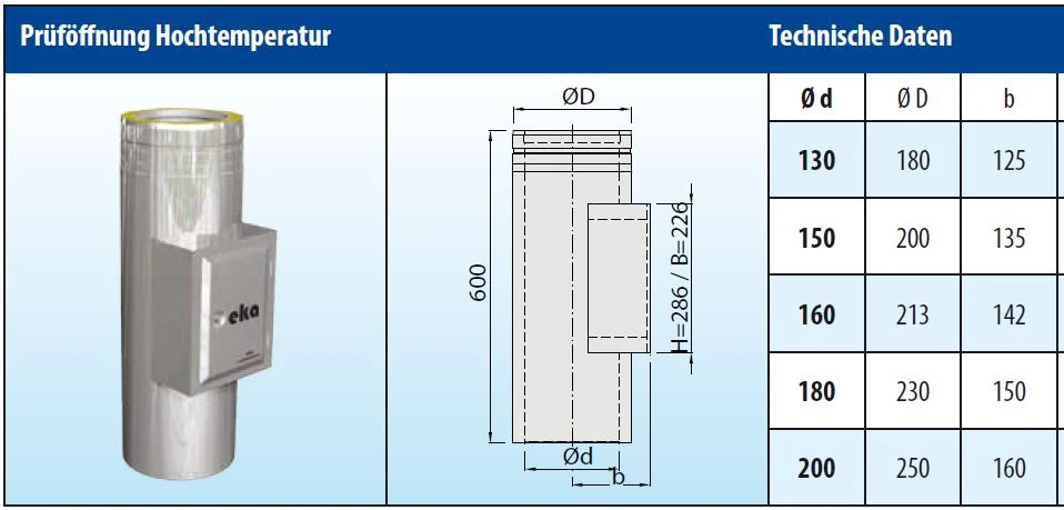 Prüföffnung Hochtemperatur Design Edelstahl Doppelwandig - Eka Cosmos D 25 6 Prüföffnung Hochtemperatur Design Edelstahl Doppelwandig - Eka Cosmos D 25 – Bild 4