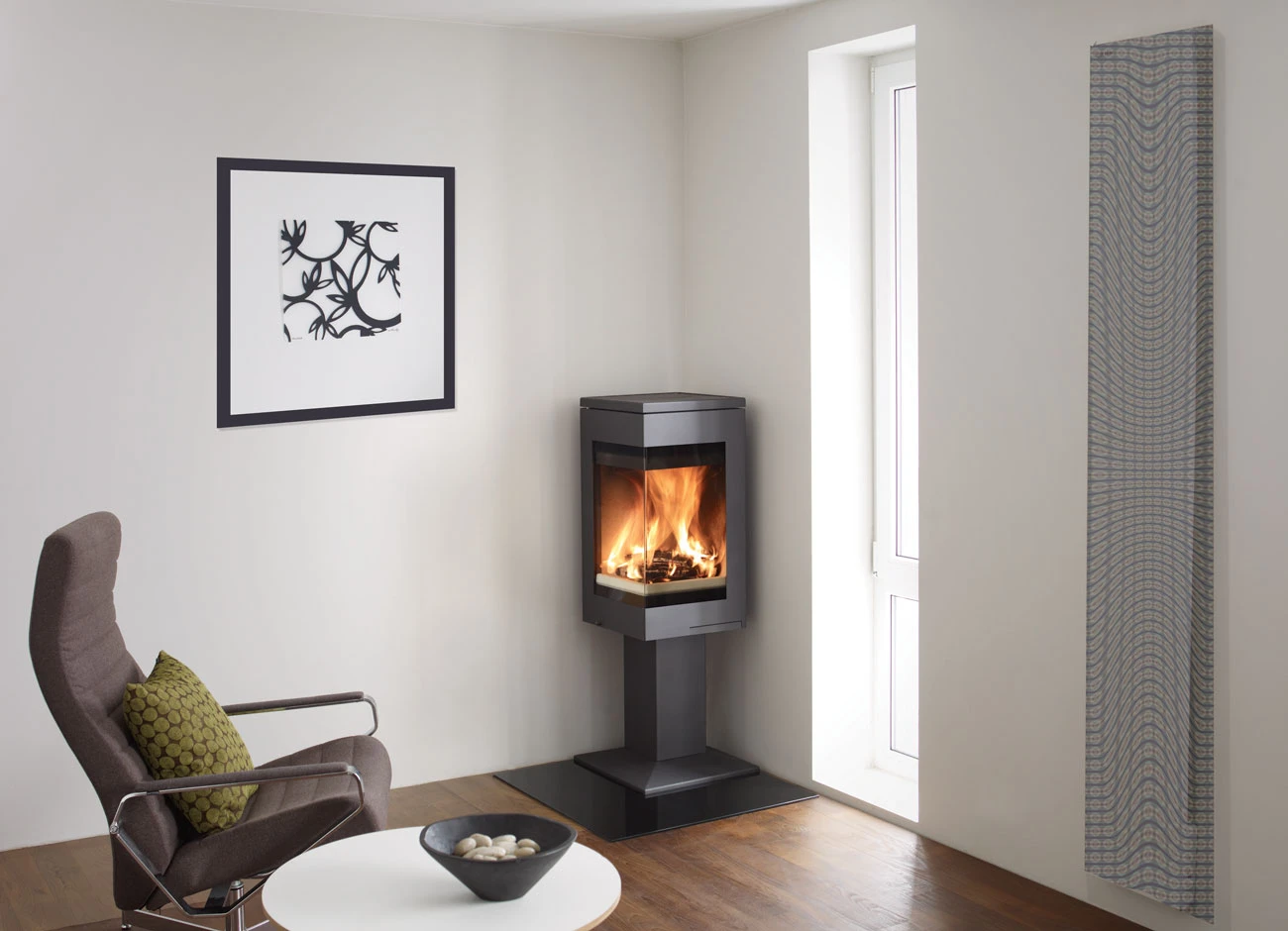 Kaminofen Nordpeis QUADRO 1 Schwarz, 6 KW 5 Kaminofen Nordpeis QUADRO 1 Schwarz, 6 KW – Bild 3