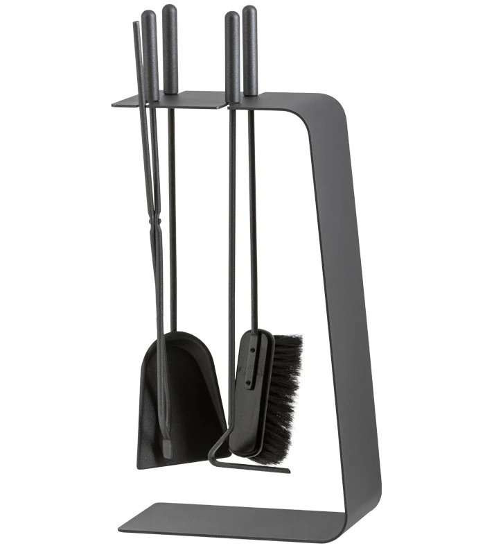 Kaminbesteck Stahl Graphitgrau Heibi, 4-teilig 3 Kaminbesteck Stahl Graphitgrau Heibi, 4-teilig